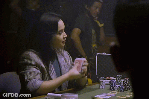 Woman At Poker Table Saying Kaya Magic Aja Gitu GIF