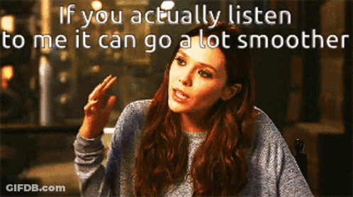 Woman At Table Saying If You Actually Listen To Me It Can Go A Lot Smoother GIF