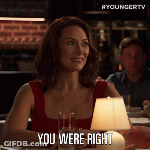 Woman At Table Saying You Were Right GIF