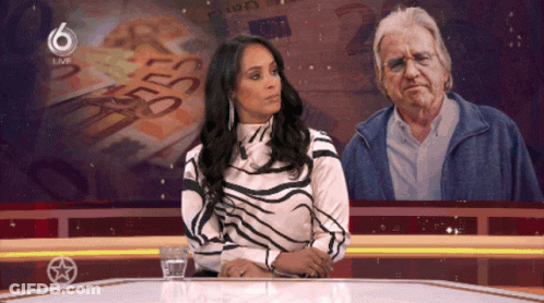 Woman At Table With Water Glass And Number 6 Screen GIF