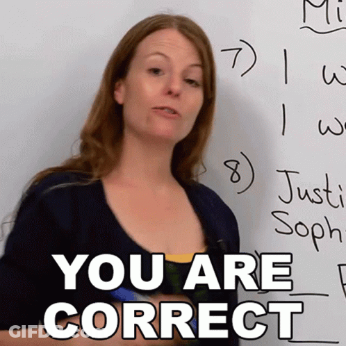 Woman At White Board Saying You Are Correct GIF