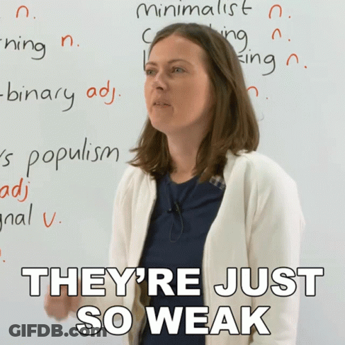 Woman At Whiteboard Saying They're Just So Weak GIF