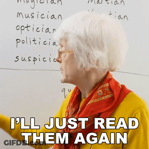 Woman At Whiteboard Says I'll Just Read Them Again GIF