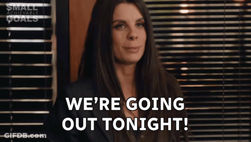 Woman At Window Saying We're Going Out Tonight GIF