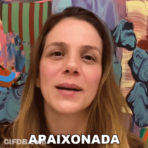 Woman Before Colorful Painting Says Apaixonada GIF