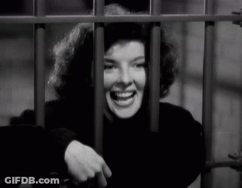 Woman Behind Bars Saying Im Just Fine GIF