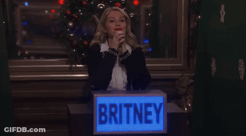 Woman Behind Box Saying Britney GIF
