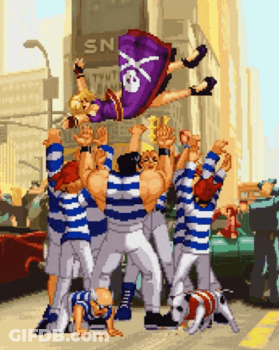Woman Being Thrown In Air By Men GIF