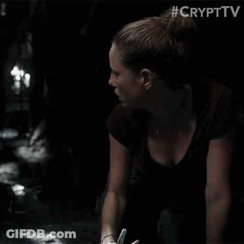 Woman Beside Crocodile Statue #Crypttv GIF
