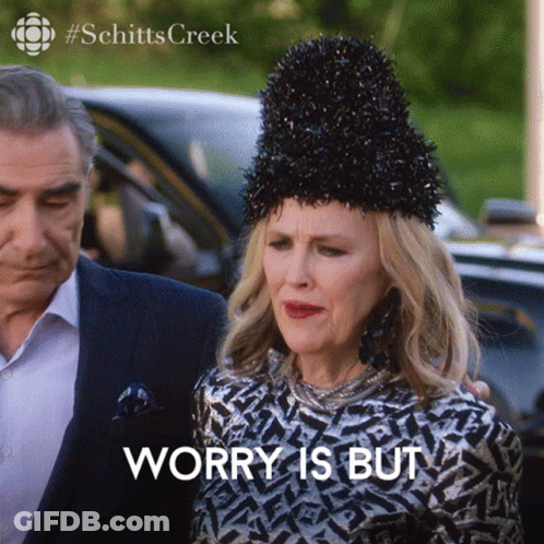 Woman Black Hat Worry Is But Man Suit GIF