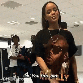 Woman Black Shirt Saying Oh You Too Girl GIF