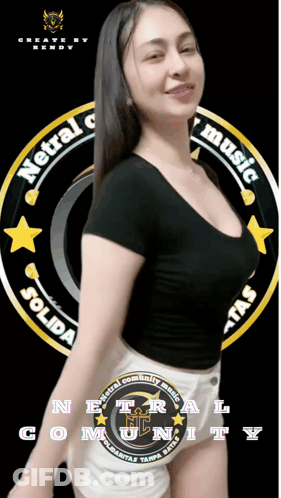 Woman Black Shirt White Shorts Netral Community Music GIF