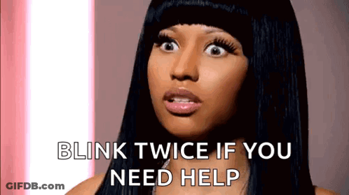 Woman Blink Twice If You Need Help GIF