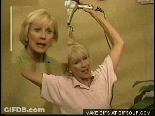 Woman Blow Drying Hair In Mirror Make GIFs At Gifsoup.com GIF
