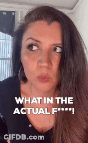 Woman Blowing Kiss Saying What The F*** GIF