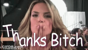 Woman Blowing Kiss Thanks Bitch GIF