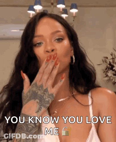 Woman Blowing Kiss You Know You Love Me GIF