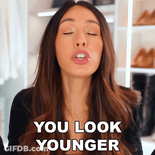 Woman Blowing Kiss You Look Younger GIF