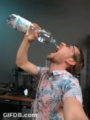 Woman Blue Ban Am Wak Drinking Purple Bottle GIF
