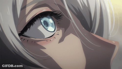 Woman Blue Eye White Hair GIF