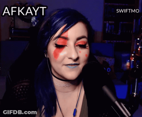 Woman Blue Hair Red Blue Makeup That's Hhhhuuuggeeee GIF