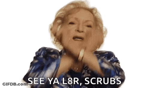 Woman Blue See Ya L & R Scrubs GIF