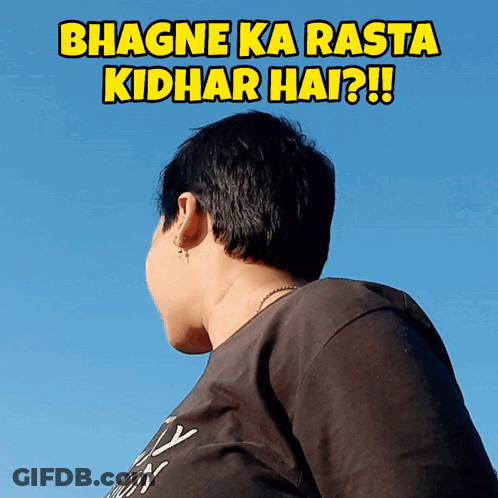 Woman Blue Sky Bhage Ka Rasta Kidhar Hai GIF