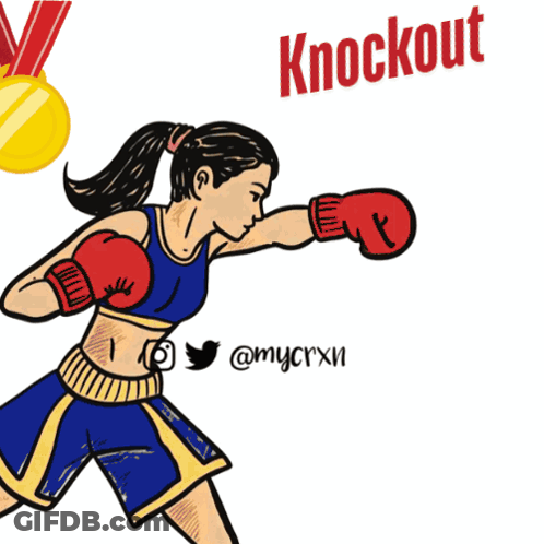 Woman Boxing Knockout GIF