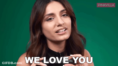 Woman Braces Saying We Love You GIF