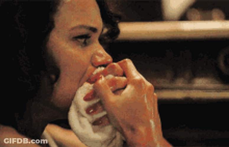 Woman Breathing Heavily Anxiety Attack GIF