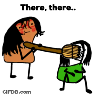 Woman Brushing Hair Saying There There GIF