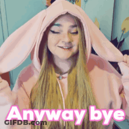 Woman Bunny Ears Pink Hoodie Anyway Bye GIF