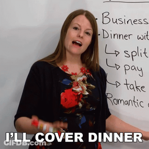 Woman Business Dinner Wit Split Pay Take Romantic GIF