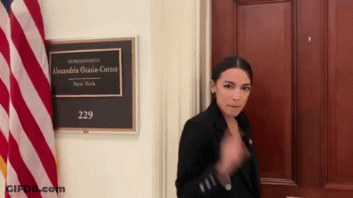Woman By Alexandria Ocasio-Cortez New York Sign GIF