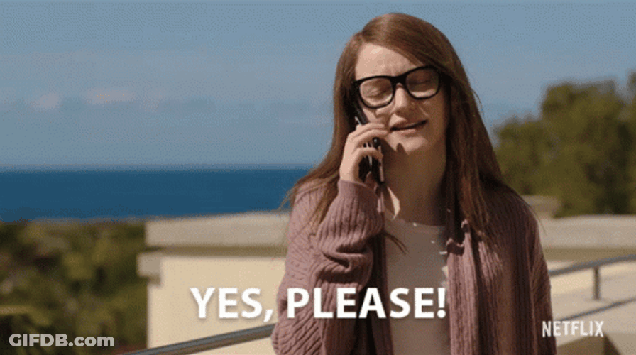 Woman Calling Saying Yes Please GIF