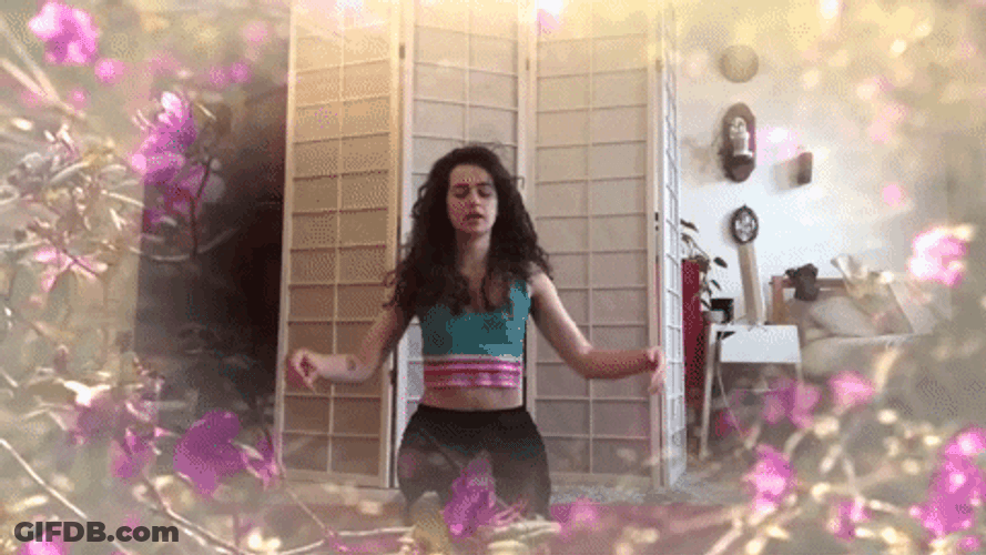 Woman Calm Reflection Deep Breathing GIF