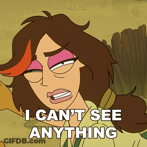 Woman Can't See Anything GIF