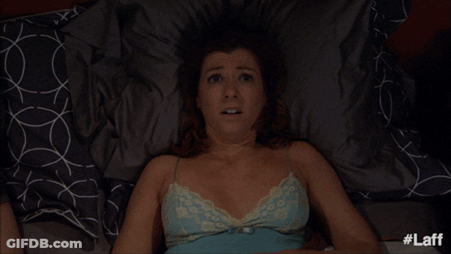 Woman Cant Sleep Breathing Heavily GIF