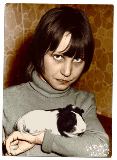 Woman Carrying Guinea Pigs GIF
