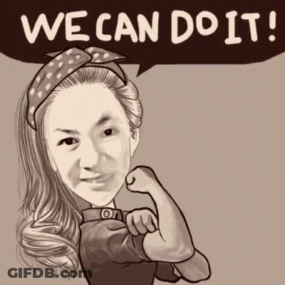 Woman Cartoon Saying We Can Do It GIF