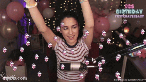 Woman Celebrating 90Th Birthday With Balloons GIF