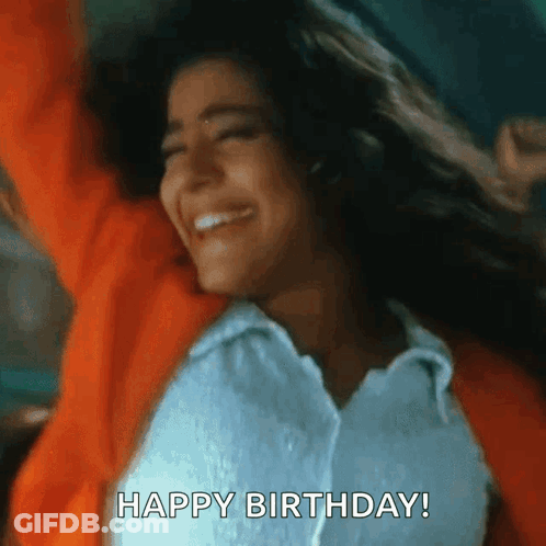 Woman Celebrating Birthday With Arms In Air GIF