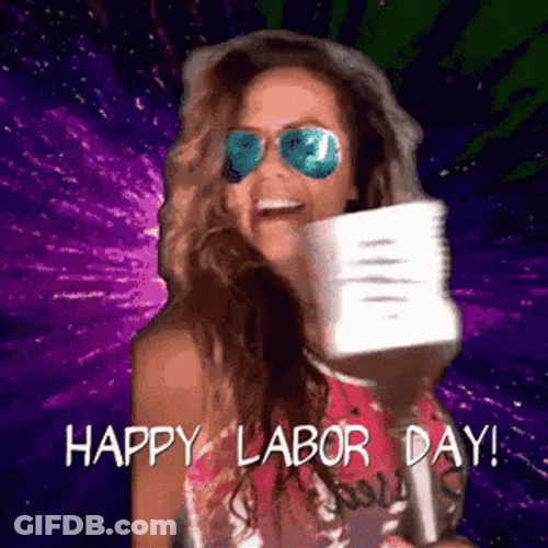 Woman Celebrating Good Morning Happy Labor Day GIF