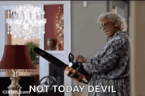Woman Chainsaw Not Today Devil GIF