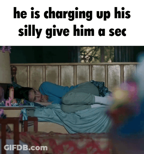 Woman Charging Up His Silly Give Him Sec GIF