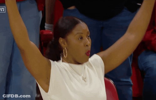 Woman Cheering At Stadium With ESPN Sign GIF