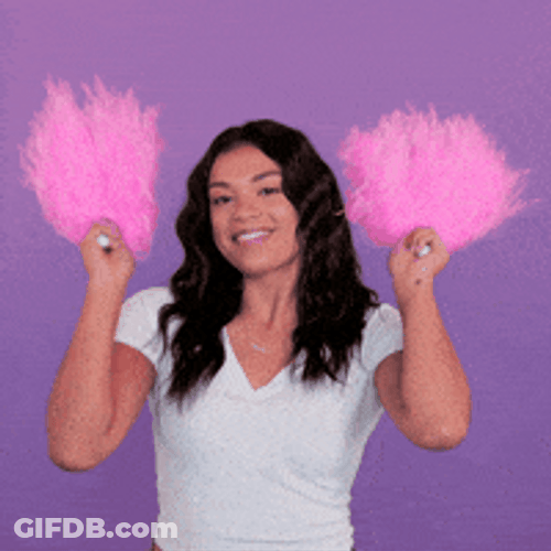 Woman Cheering Pompoms GIF