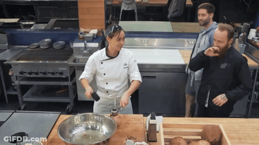 Woman Chef Says Back Off GIF