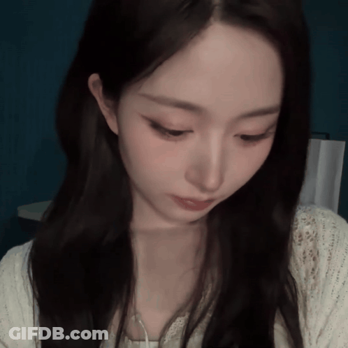 Woman Close Up Blue Background GIF