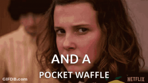 Woman Close Up Saying And A Pocket Waffle GIF